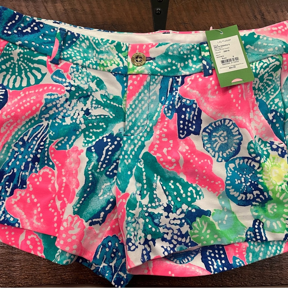 Lilly Pulitzer Pink and Blue Floral Shorts